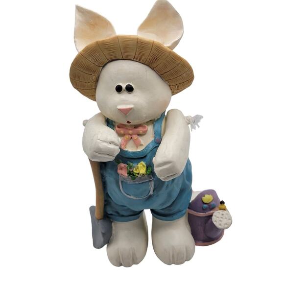 Vintage Easter Bunnies Mr & Mrs. Rabbits & Decorative Easter Eggs - Picture 2 of 12